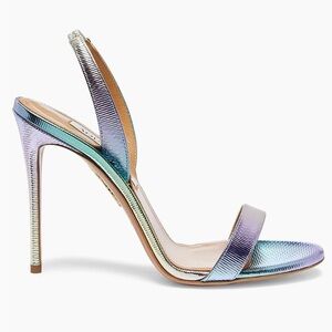 Aquazzura So Nude Meadow 105MM Leather Sandals Size 37